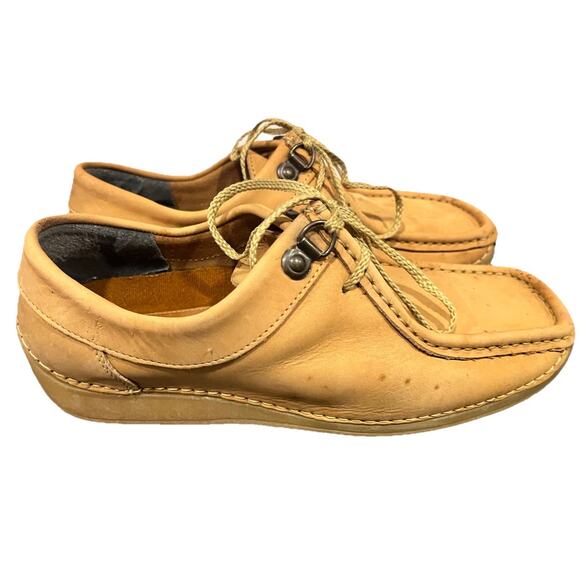 Tsonga Women’s Blue Leather Lace Up Moccasin Shoe Made In South Africa Sz 7 - Picture 1 of 9